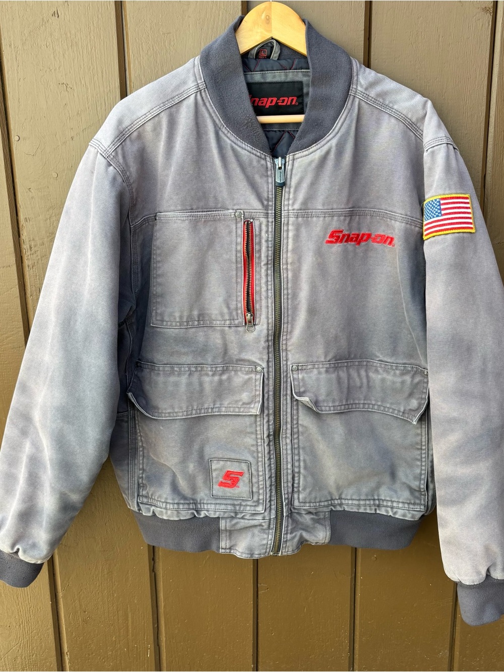 Snap-on Men's Gray Work Puffer Jacket